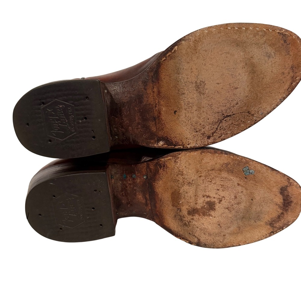 Tony Lama 5084 Western Cowboy Boots‎ Men's 8.5D Leather Brown Classic Vintage - Picture 10 of 11